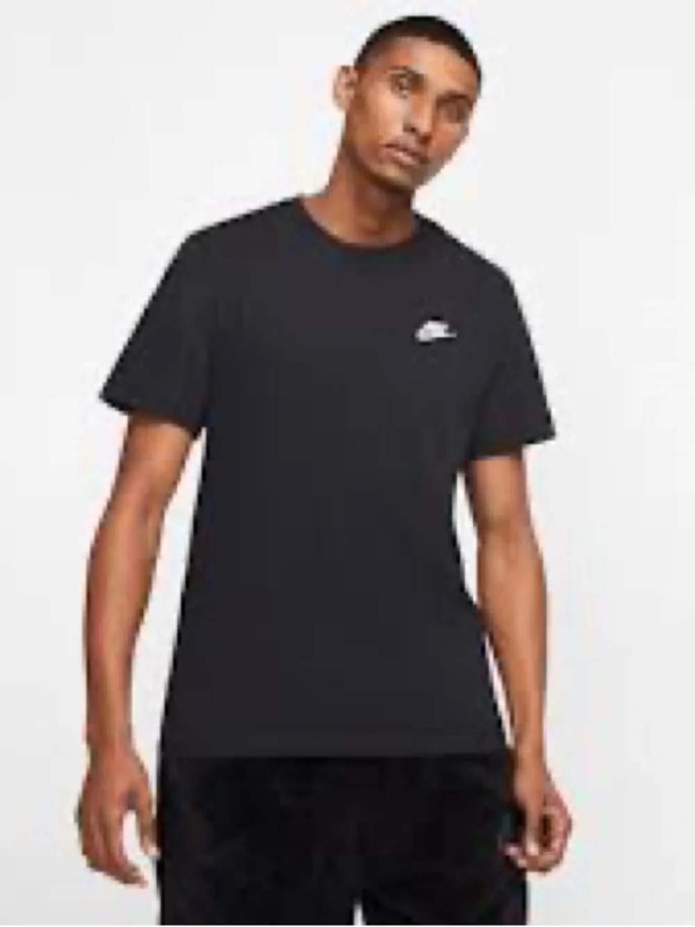 Nike Black T-Shirt with White Swoosh Logo